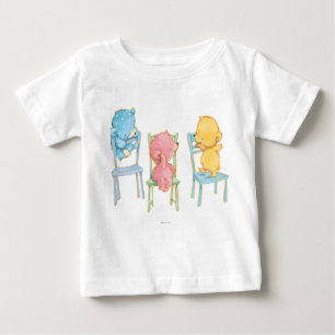 T-shirt Ursos amarelos, cor-de-rosa, e do azul em cadeiras