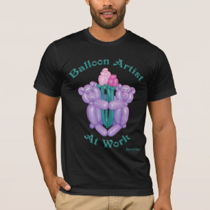T-shirt Ursos de ursinho com flores - artista do balão no