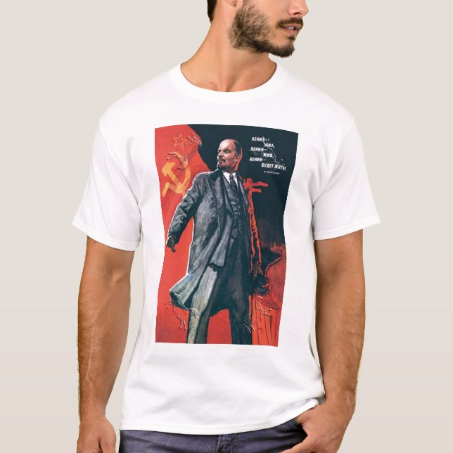 T-shirt URSS, russo, soviete, propaganda, Lenin (Frente)
