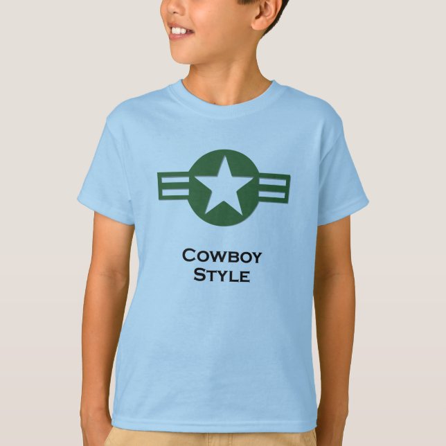 T-shirt USA Cowboy Style Green (Frente)