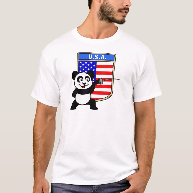 T-shirt USA Fencing Panda (Frente)