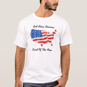 T-Shirt USA Flag America - Deus abençoe América