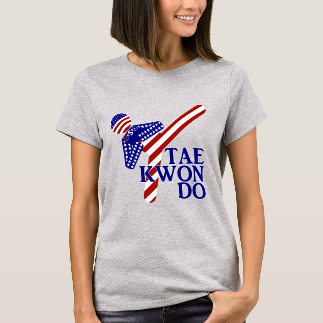 T-shirt USA Taekwondo Kick (1) (Frente)