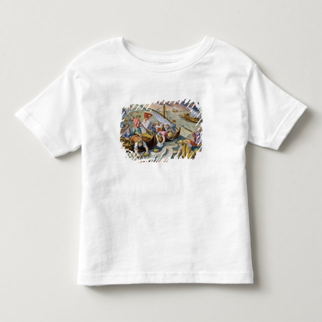 T-shirt Usando esponjas para recolher a nafta da (Frente)
