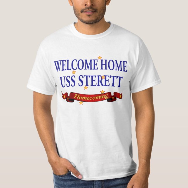 T-shirt USS Home bem-vindo Sterett (Frente)