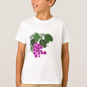 T-shirt uvas roxas e folhas verdes