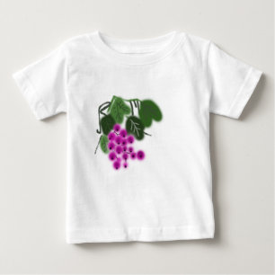 T-shirt uvas roxas e folhas verdes