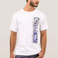 T-shirt v2 azul de Vert do desafiador