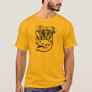 t-shirt V-gêmeo da motocicleta do vintage 1915
