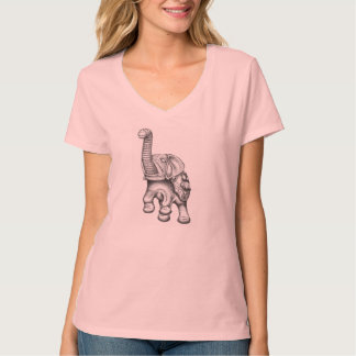 T-shirt V-Pescoço do elefante