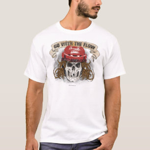 T-shirt Vá com o vermelho do fluxo (cabelo do hóquei)