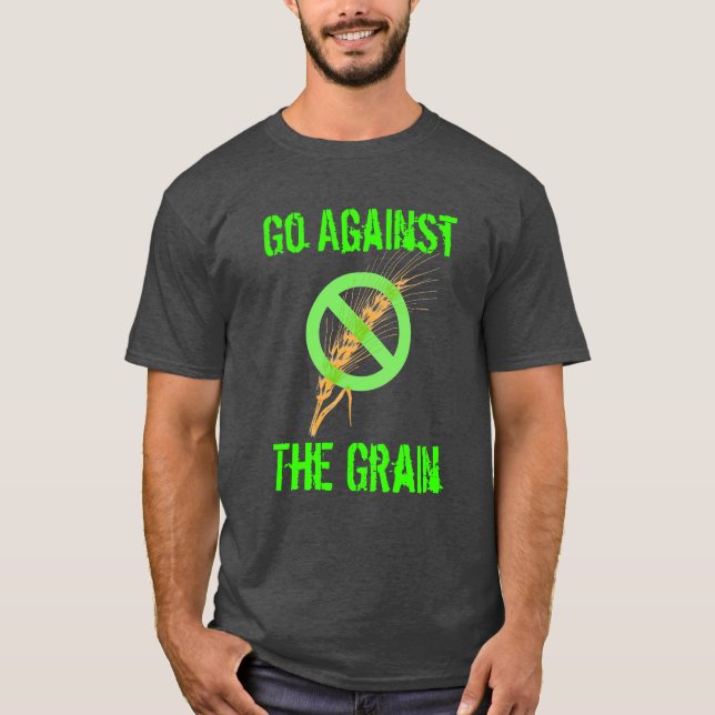 T-shirt Vá contra a grão - consciência celíaca (Frente)