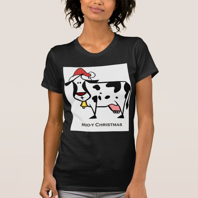 T-shirt Vaca bonito do Natal (Frente)