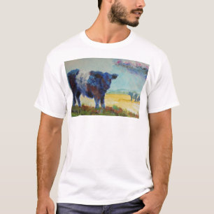 T-shirt Vaca cercada de Galloway na pintura do dartmoor