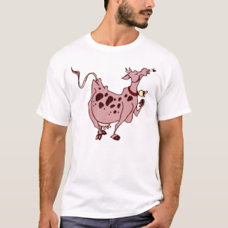 T-shirt Vaca cor-de-rosa