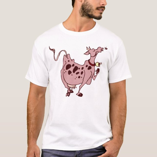 T-shirt Vaca cor-de-rosa (Frente)