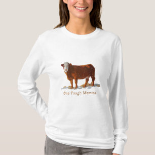 T-shirt Vaca de Hereford: Um Momma resistente: Dia das