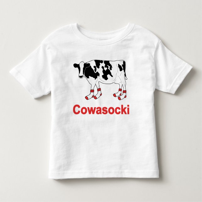 T-shirt Vaca de leite nas meias - vaca de Cowasocki um (Frente)