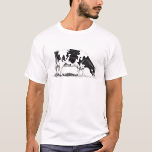 T-SHIRT VACA DE LEITERIA, ARTE DO LÁPIS