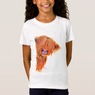 T-shirt Vaca escocesa 'PEEKABOO das montanhas