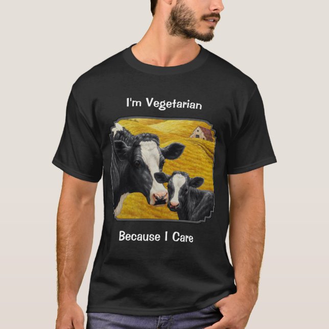 T-shirt Vaca Holstein e Fazenda de vitelo (Frente)