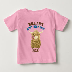 T-shirt Vaca personalizada primeiro Hogmanay das montanhas