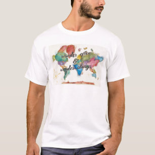 T-shirt Vagueie frequentemente, vagueie sempre mapa com