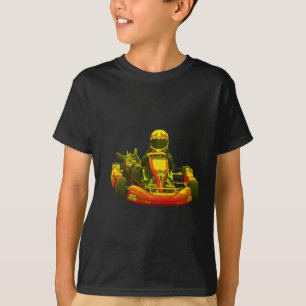 T-shirt Vai o piloto de Kart no amarelo
