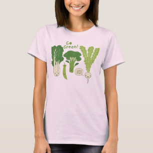 T-shirt Vai o verde! Vegetarianos bonitos verdes frondosos