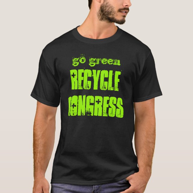 T-shirt vai verde, o CONGRESSO do RECICLAR (Frente)