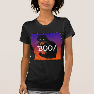 T-shirt "Vaia!" Gato preto o Dia das Bruxas
