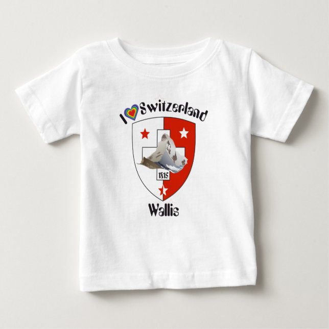T-shirt Valais, Wallis Suisse alpargata/ (Frente)