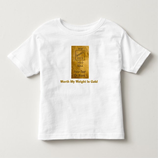 T-shirt Vale Meu Peso Em Dourado (Frente)