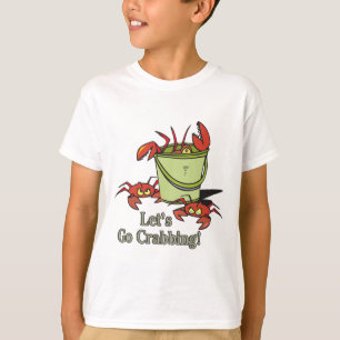 T-shirt vamos caranguejar balde de caranguejos gráfico