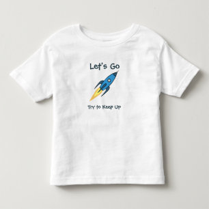 T-shirt VAMOS GO Motivational Blue Rocket Ship Outspace