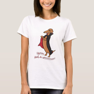 T-shirt Vampiro do Dia das Bruxas do Dachshund