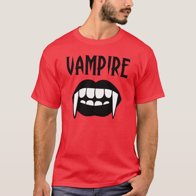 T-shirt Vampiro Vermelho Assustador de Halloween  (Frente)
