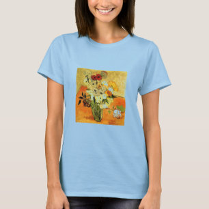 T-shirt Van Gogh Pintando Flores Fantasiosas Flores Vinhas