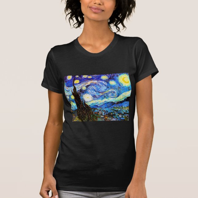 T-shirt Van Gogh Starry Night Fine Art (Frente)