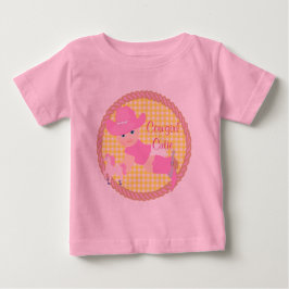T-shirt Vaqueira Bebê Rosa Chapéu Botas e Tutu de Cavalo