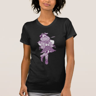 T-shirt Vaqueira roxa escura da vaca