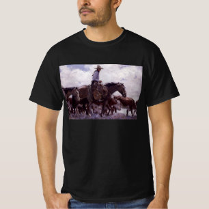 T-shirt Vaqueiro Antigo com seu Rebanho de Gado por Koerne