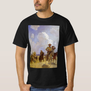 T-shirt Vaqueiros Antigos, O Conjunto Parkman por NC Wyeth