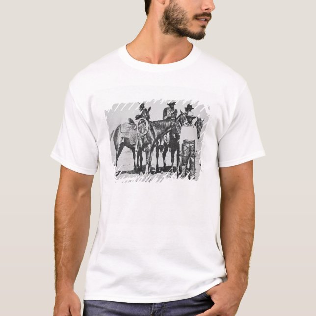 T-shirt Vaqueiros pretos em Bonham, Texas, c.1890 (foto de (Frente)