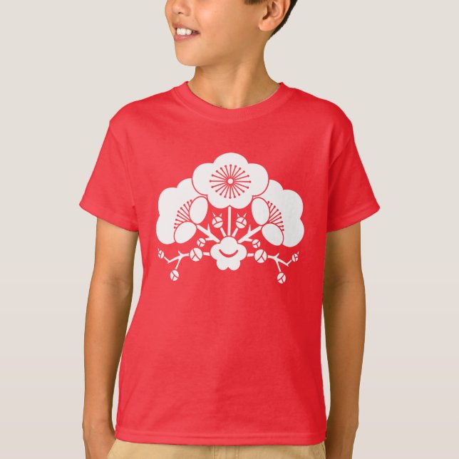 T-shirt Várias flores de ameixa (Frente)