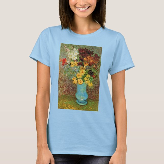 T-shirt Vaso com Margaridas e Anêmonas por Vincent van Gog (Frente)