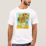 T-shirt Vaso com os doze girassóis por Vincent van Gogh<br><div class="desc">Ao melhor de meu conhecimento estas imagens estão no dominio público e acreditado para estar livres usar-se sem limitação nos E.U. 
 Contacte-me por favor se você descobre que qualqueras um imagens não estão no dominio público.</div>