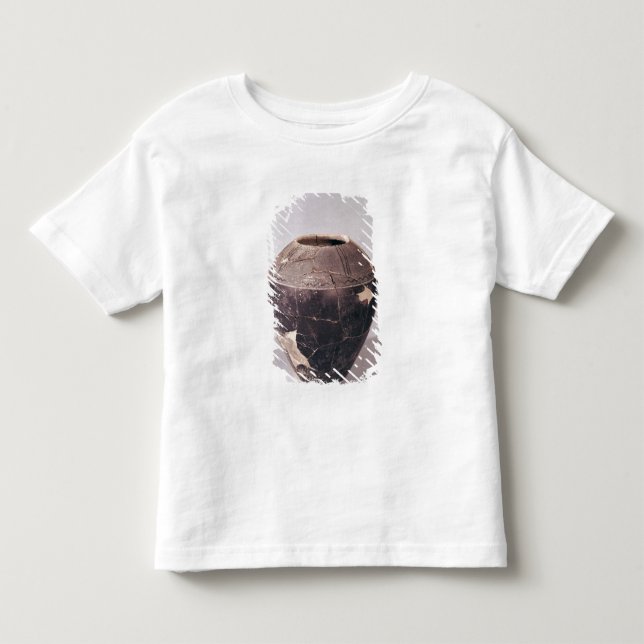 T-shirt Vaso do engobo decorado com linhas undulating (Frente)