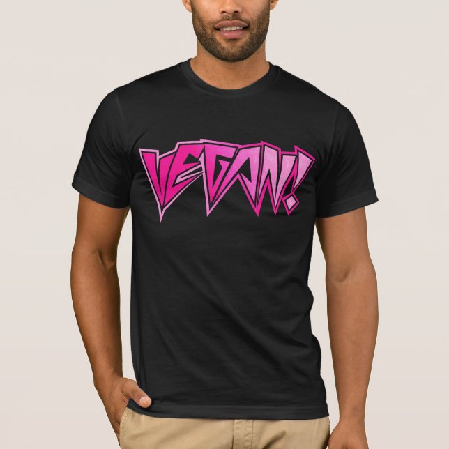 T-shirt Vegan cor-de-rosa do balancim (Frente)