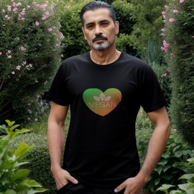T-Shirt Vegan Em Forma De Coração (Criador carregado)